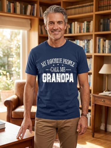QIXYN Dad Shirt for Men My Favorite People Call Me Papa Funny Shirts Best Dad Ever Gifts Fathers Day Tops for Grandpa Blue — view 2