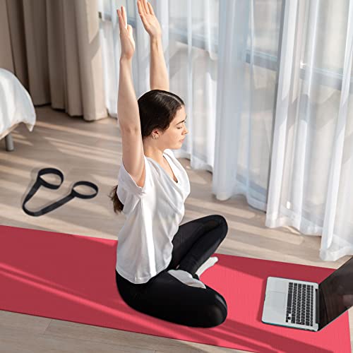 36 Pcs Yoga Mats And Resistance Bands Set, 68 X 24 X 0.24 Inch, 6Mm Thick, Exercise Mat With Carrying Straps Bulk, Non Slip Workout Mat Pull Up Assistance Bands For Gym Fitness (Bright Colors) #TOP5