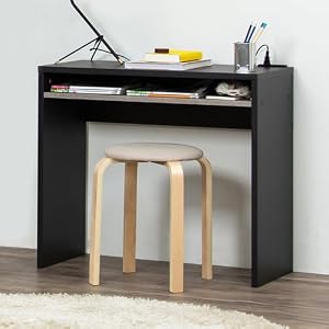 アイリスオーヤマ デスク 机 テーブル ウッドデスク WDK-800 ブラック/アッシュグレー 幅約80cm