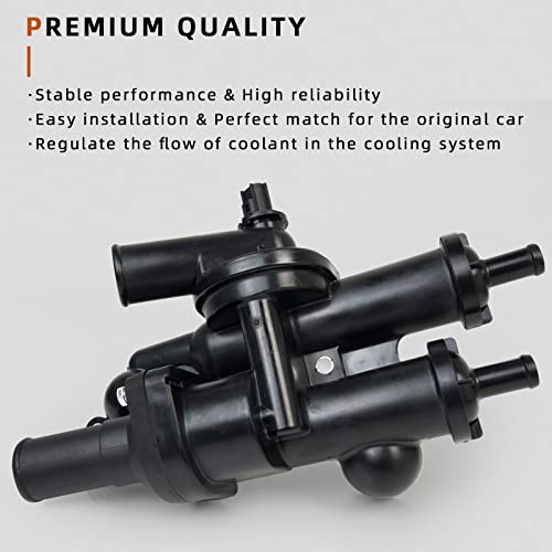 Aumzong Thermostat Housing Assembly Fit for Chrysler Sebring/200 Dodge Avenger/Caliber/Journey Jeep Compass/Patriot 2007-2018#Replaces 68003582AB 902-319 Engine Coolant Thermostat Housing