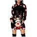 Pianshanzi Robe de Noël pour femme - Motif de renne - Col en V - Sexy - Pull à manches longues - Pull de Noël, a rouge, S