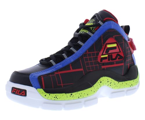 Fila Grant Hill 2 Boys Shoes Size 7, Color: Black/Red/Lime