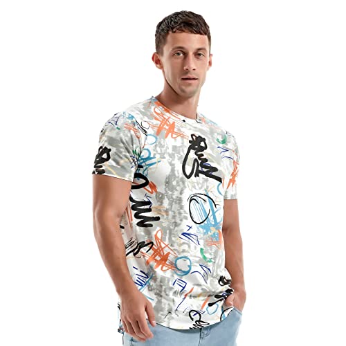 YININF Mens Hipster Hip Hop Short Sleeve Print T-Shirt Shirts Men
