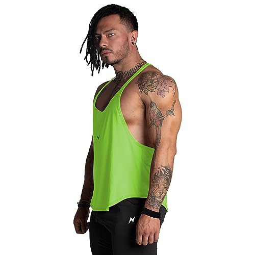 Catálogo para Comprar On-line Ropa de Ejercicio y fitness para Hombre los 10 mejores. 47 Nemi.fit Playera Deportiva Tank Stringer Gym Hombre Men Entrenamiento Fitness Top Ejercicio Men (as1, Alpha, l, Regular, Regular, Verde Fosfo)