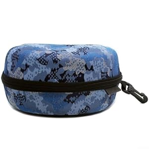 Hartschalen-Schutzhülle für Schneeskibrillen und Snowboardbrillen mit Aufhängeschnalle und Nylon-Konstruktion (L blau)