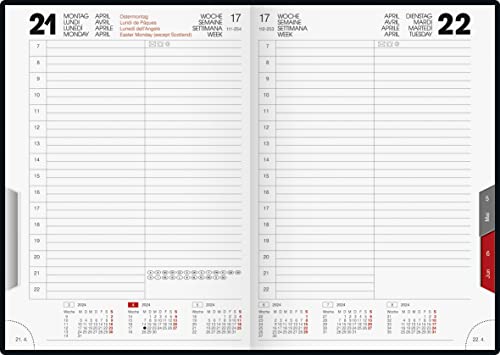 rido/idé Daily calendar model ROMA 1 2024, 1 page = 1 day, sheet size 14.2 x 20 cm, blue - Image 3