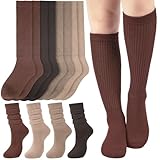 Slouchy Boot Socks for Women, Soft Knit Scrunch Knee...
