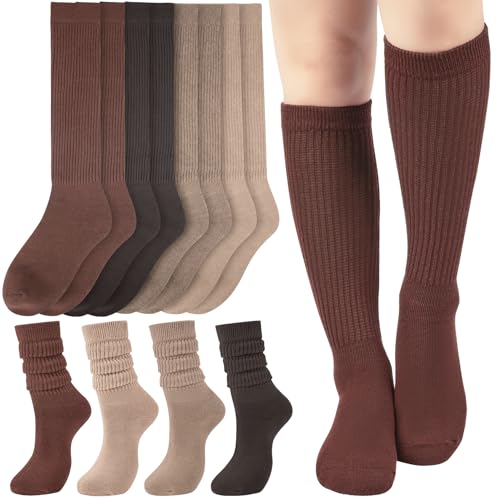 Slouchy Women’s Knit Knee-High Socks, 4 Pairs