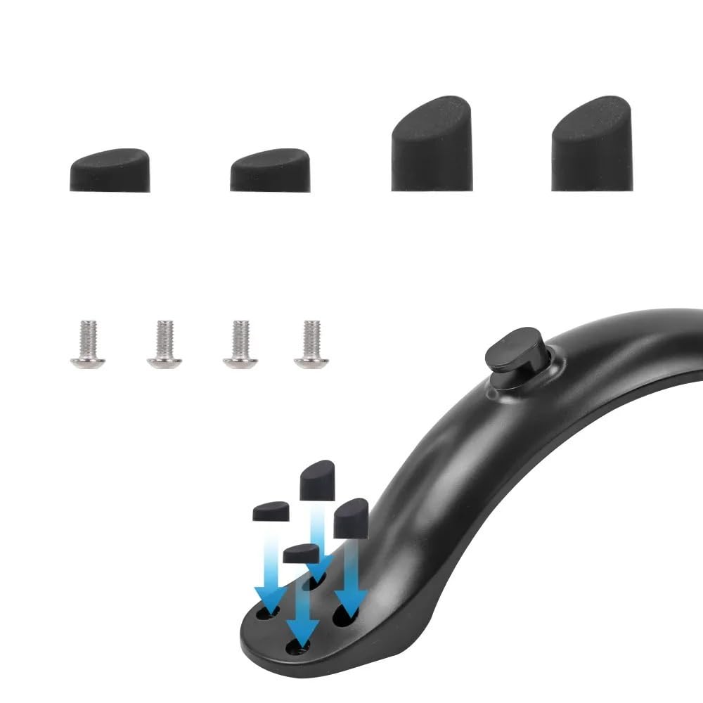 Garde-Boue arrière Fit for 4 vis for Trottinette électrique, Compatible Fit for Les vis Fit for Quatre Trous, feu arrière, Capuchons en Caoutchouc, Accessoires et pièces détachées.