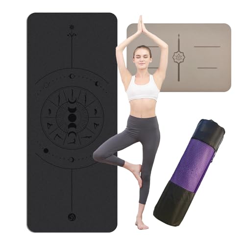 Tapis de yoga avec poignée de type guerrier résistant à la sueur