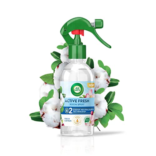 Airwick Premium Air Freshener Fresh Cotton Scent 236ml Non-Wet Spray Fast-Acting Indoor Deodorizer Instant Odor Neutralizer Quick Freshening Green