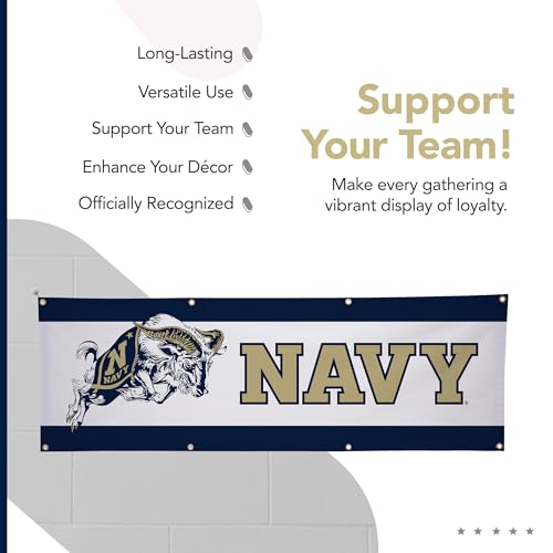 Bannière en polyester imprimée Navy Midshipmen NCAA de qualité supérieure