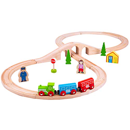 Bigjigs Rail Figure of Eight Train Set | Wooden Toys | Award-Winning Wooden Train Set | Wooden Toys for 3 4 5 6 Year Olds | Train Toy | Wooden Train Track | Traditional Train Set