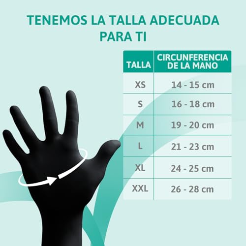 Ansell Guantes de Protección Nitrilo Desechables, Multiuso, Alimentos, Cocina, Limpieza, Mecánico, Sin Polvo, Negro, Talla XS (100 Guantes) - imagen 11