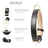 HEELE Hundehalsband, Leder mit Neopren gepolstert, Verstellbar, für Welpen bis Grobe Hunde, Schwarz, S