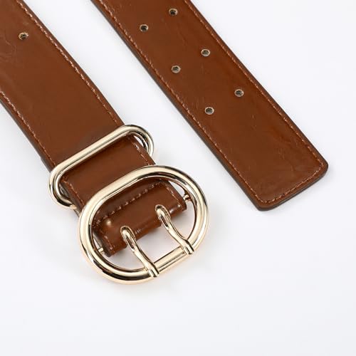Wide Belts for Women Leather Wide Belts Fashion Thick Black Belt With Gold Buckle Belt for Dresses3