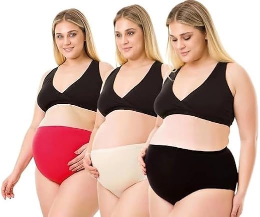 SHAPERX Women's High Waist Soft Cotton Stretchable Underwear Pregnancy C-Section Recovery After Delivery Panties Combo Mul...