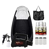 MaxiMist Lite Plus Pro HVLP Sunless Spray Tanning KIT Tent, Machine and Sunless Solution (Black)