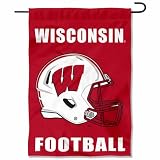 Wisconsin Badgers Football Helmet Garden Flag