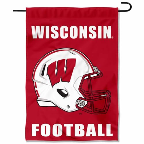 Wisconsin Badgers Football Helmet Garden Flag