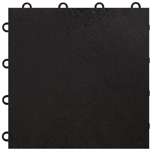 VersaStep by FlooringInc 12 x 12 Inch Interlocking Dance Floor Tiles, Portable Vinyl Dance Floor for Home Practice, 3/8 Inch Thick Snap Together Tap and Ballet Flooring, Black, 52 Tiles, 52 Sq Ft