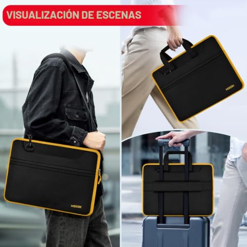 Maletín para portátil de 15.6 y 16 pulgadas acolchado y resistente a golpes negro 2