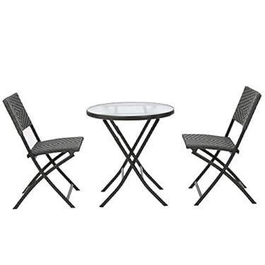 AMAZON - Christopher Knight Home El Paso PE Bistro Set, 3-Pcs Set, Grey