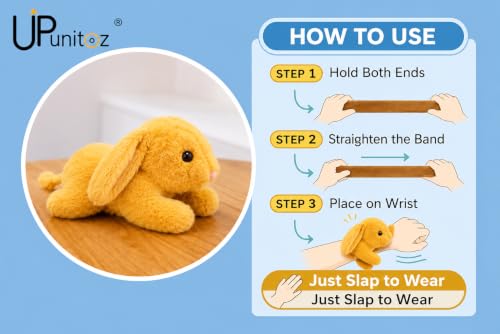 Image of Kids Soft Animal Stuffed Toy Slap Bands Wristbands | Cute Plush Wearable Toy Bracelet for Girls and Boys | Birthday Party Favors, Return Gifts, Stocking Stuffers