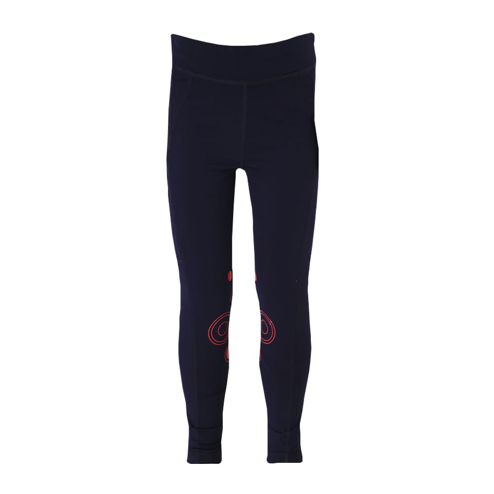 HY DynaMizs Ecliptic Pantaloni da Equitazione Bambini (7-8 Anni) (Rosso, Blu Navy)