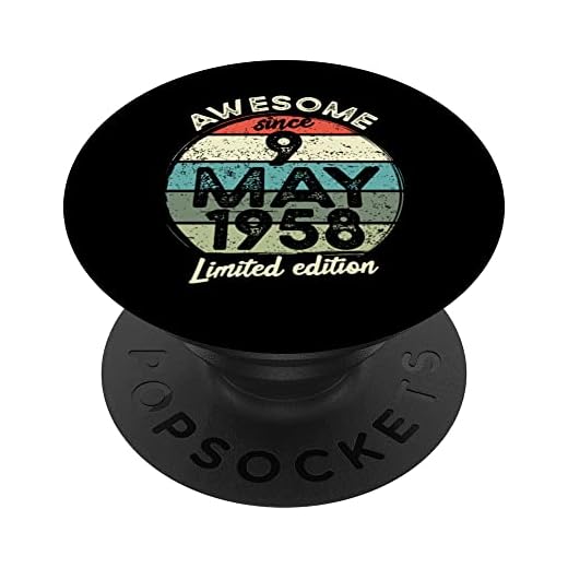 Camiseta de cumpleaños de 65 años, 9 de mayo de 1958, 65 cumpleaños PopSockets PopGrip Intercambiable
