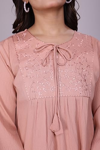 Image of Women's Tunics - Stylish & Comfortable Kurti for Women | Elegant 3 /4 Sleeve Designer Tunic Tops for Women | Indian Ethnic Short Kurti for Casual, Festive