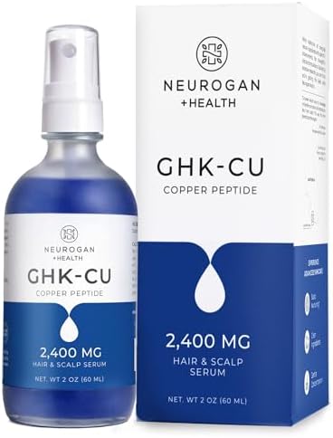 Neurogan GHK-Cu Copper Peptide Hair & Scalp Serum – 2400mg, 4% Copper Peptides – Fast-Absorbing, Water-Based Formula for Hair Softness & Shine - Dry Scalp Moisturizer Spray, Made in USA