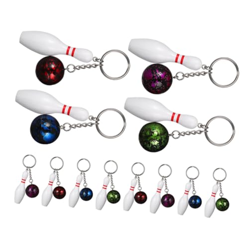 Mini porte-clés bowling en lot de 12 pièces pour décoration de sac
