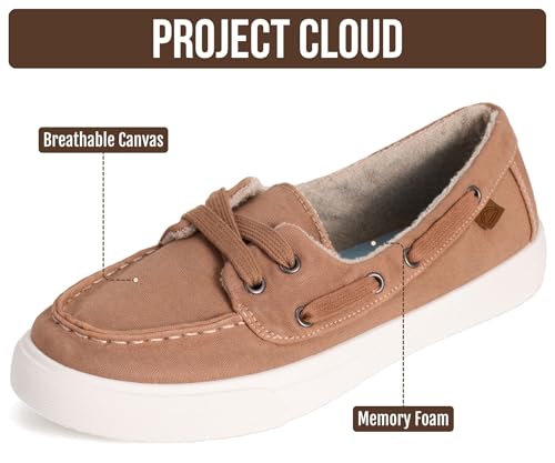 Image of Project Cloud Canvas Sneakers for Women - Memory Foam Slip On Shoes Women Footwear - Lightweight and Non Slip Fashion Sneakers (Seasalt)