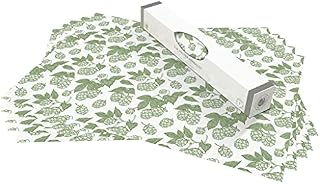 The Master Herbalist UNSCENTED & WIPE CLEAN Drawer Liners with a green HOPS Design - Perfect for Bedroom Drawers, Wardrobe Shelves, Linen Cupboards & Kitchen Cabinets