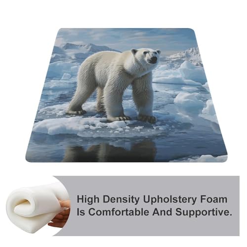 Coussin de sol de méditation 37x35 cm imprimé ours polaire glacé