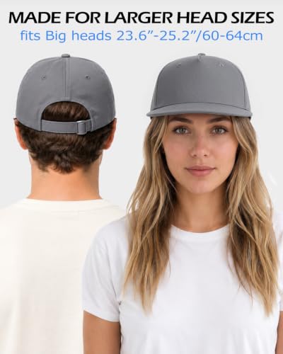 Image of Zylioo XXL Baseball Cap for Big Heads, 5 Panel Snapback Hat | Roomier 62 cm Fit-Deeper front profile gives fuller head shapes a secure feel without riding high or squeezing.