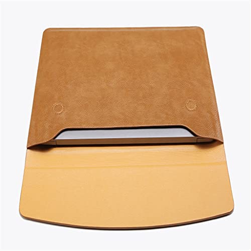 Borsa per Laptop Custodia in Pelle PU Custodia Interna Leggera Resistente alle Cadute Slim (Color : Yellow, Size : 15 Inches)