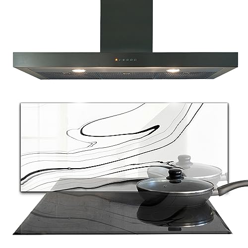 Structure en marbre blanc pour ce panneau décoratif de cuisine Wallfluent - 2