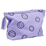 Makeup Bag Small Cosmetic Pouch: Cosmetic Bag for Purse - Cute Make up Bags with Tassel - Gifts for Teen Girl (02-Purple)