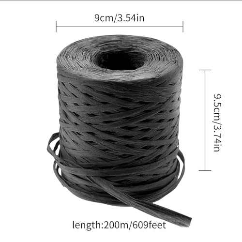 Image of 218 Yards Raffia Paper Craft Ribbon Packing Paper Twine, 1 /4 Inch by 218 Yards