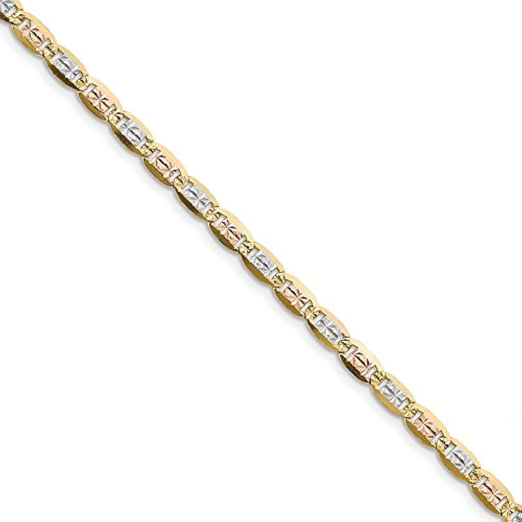 14ct Rhodium-Plated-Gold 4.65mm Valentino Bracelet 8 Inch for Women