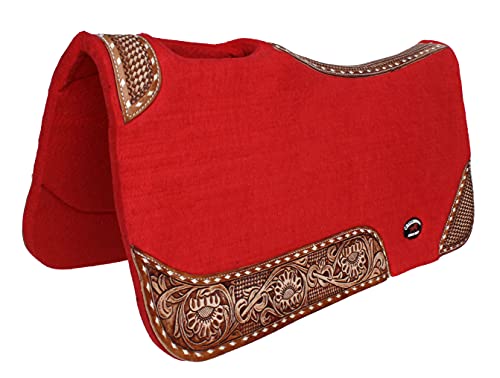 Challenger Horse Saddle Pad Western Contoured Wool Felt Moisture Wicking Red 39209Rd #TOP4