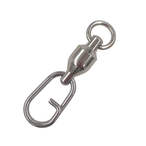 unclesportinfof 25/50pcs Ball Bearing Swivel Fishing Stainless Split Ring Fish Hooks Connectors for Saltwater 7LB-132LB (8454, 4#-1.18"/84LB-25PCS)