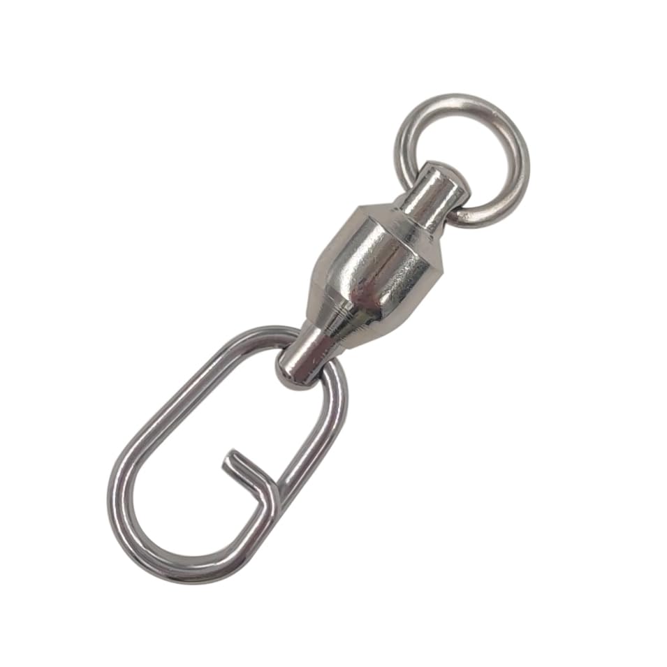 unclesportinfof 25/50pcs Ball Bearing Swivel Fishing Stainless Split Ring Fish Hooks Connectors for Saltwater 7LB-132LB (8454, 5#-1.34"/110LB-25PCS)