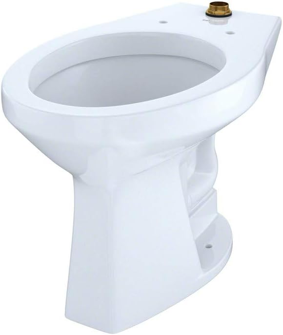 TOTO CT705ULN#01 Elongated 1.0 GPF Floor-Mounted Flushometer ADA Compliant Toilet Bowl with Top Spud, White-CT705ULN, Cotton White - - 