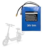 CWUU 36V 8Ah Electric Scooter Battery Replacement for Phantomgogo R1 Rechargeable Scooter, 8000mAh 288Wh High Capacity Battery Pack, Dimension: 5.12 * 1.5 * 7.68inches