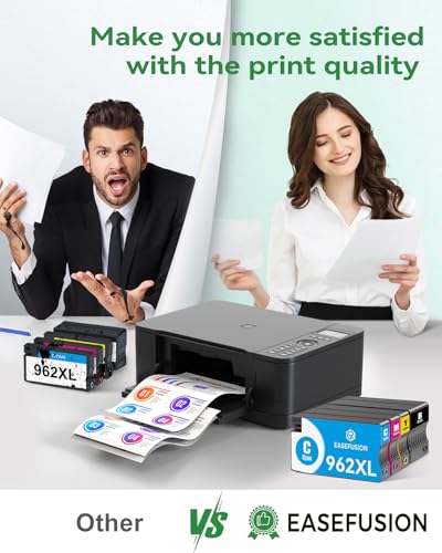 Image of EaseFusion 962XL Replacement for HP 962XL Ink Cartridges Combo Pack HP962XL HP962 Work with HP OfficeJet Pro 9010 9015 9018 9020 9025 Printers (Black /Yellow /Cyan /Magenta, 4 Pack)