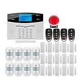 Manhj Haussicherheitssystem Tuya WiFi GSM Home Security Smart Alarm System Einbrecher Kit LCD Bildschirm kompatibel mit Tuya IP Camrea Türalarmanlage mit WLAN