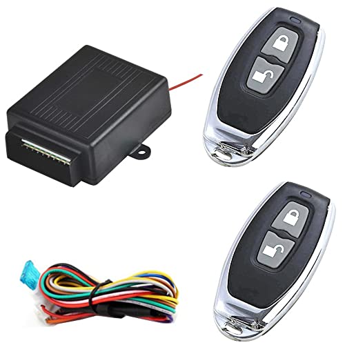 Riloer Kit de verrouillage centralisé de voiture universel 12V avec télécommande, verrouillage centralisé du véhicule, système d'entrée sans clé, accessoires d'alarme de voiture